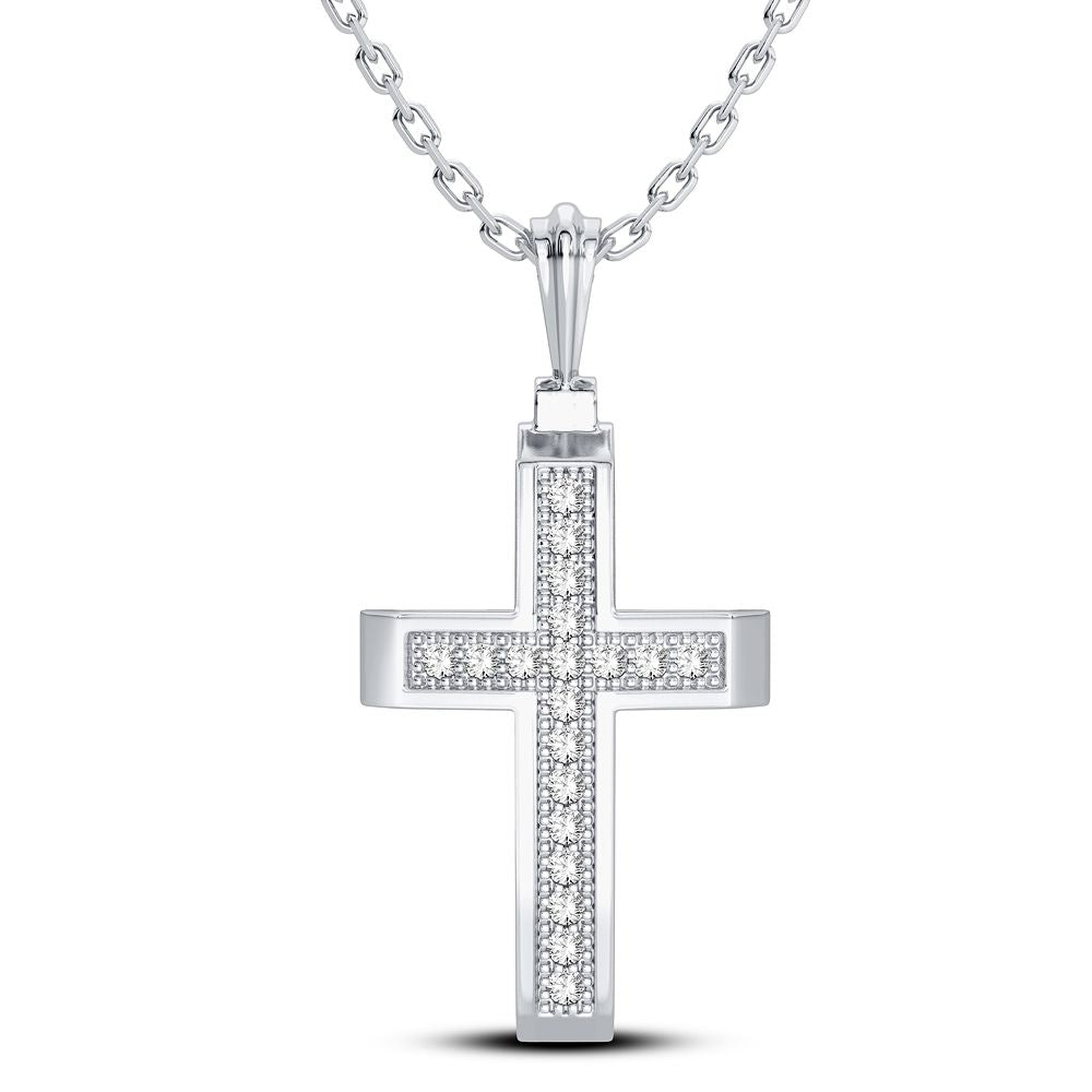 10K 0.05CT Diamond Cross Pendant - Picasso Gold & Diamond Jewelry