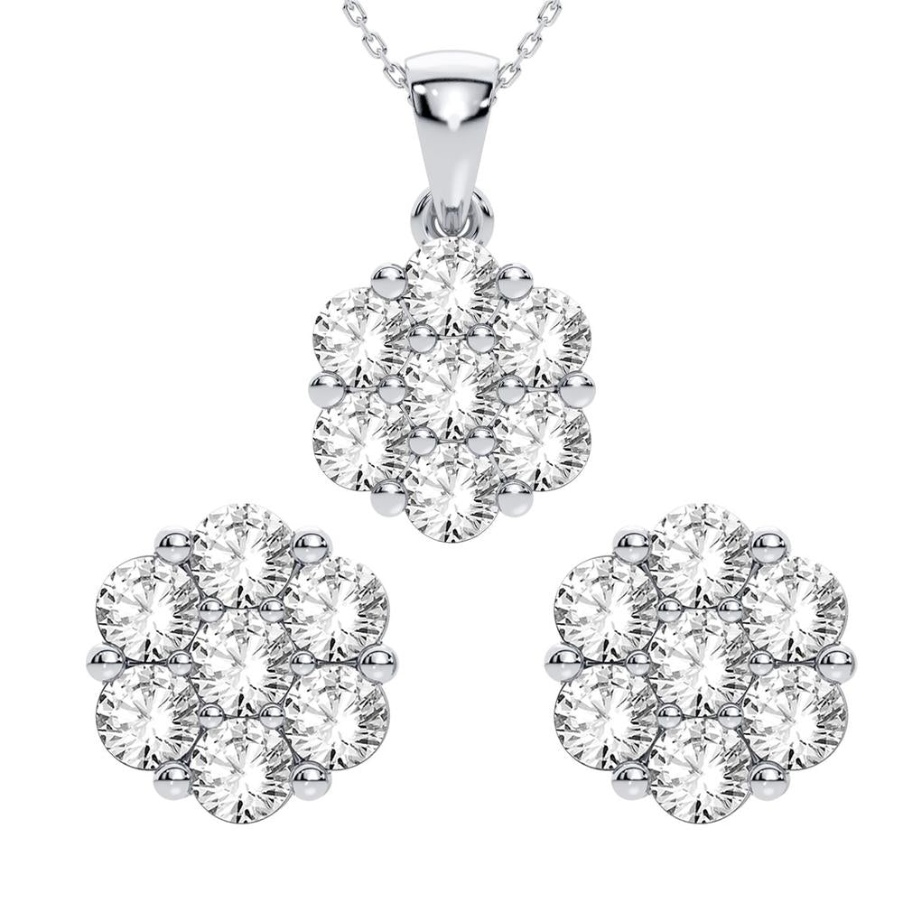 14K 0.25CT Diamond Earring and Pendant Set - Picasso Gold & Diamond Jewelry
