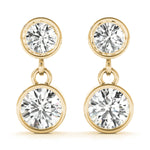 1/4 ct tw Round Lab Grown Diamond Earrings in 14K Yellow Gold