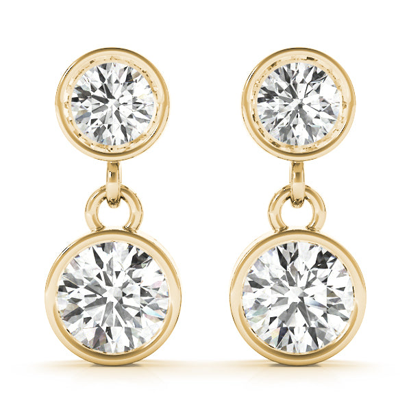 1/4 ct tw Round Lab Grown Diamond Earrings in 14K Yellow Gold