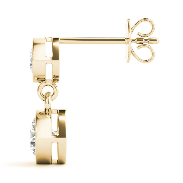 1/4 ct tw Round Lab Grown Diamond Earrings in 14K Yellow Gold