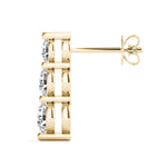 1/2 ct tw Lab Grown Diamond Three-Stone Earrings in 14K Yellow Gold