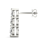 1/2 ct tw Lab Grown Diamond Three-Stone Earrings in 14K White Gold
