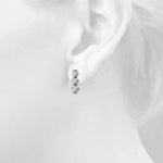 1/2 ct tw Lab Grown Diamond Three-Stone Earrings in 14K White Gold