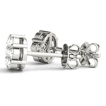 1/4 ct tw Lab Grown Diamond Cluster Earrings in 14K White Gold