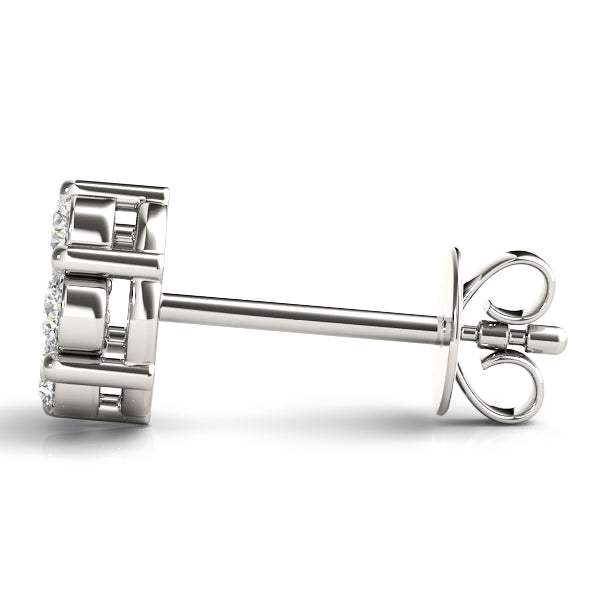 1/4 ct tw Lab Grown Diamond Cluster Earrings in 14K White Gold
