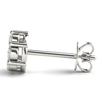 1/4 ct tw Lab Grown Diamond Cluster Earrings in 14K White Gold