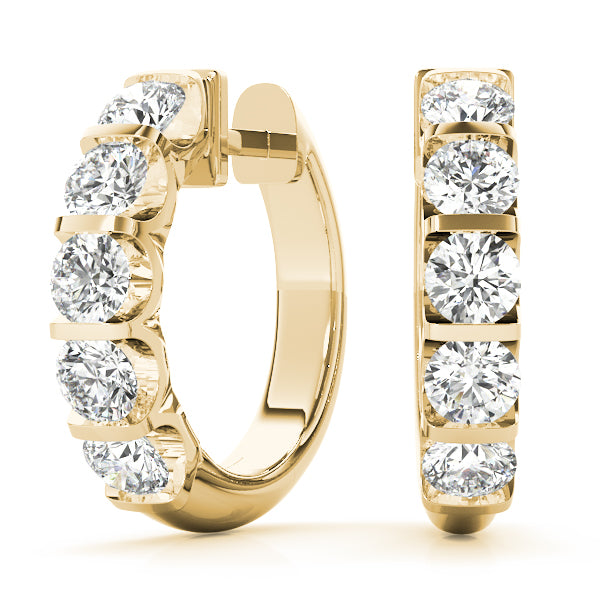 1 ct tw Lab Grown Diamond Earrings in 14K Yellow Gold