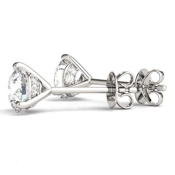 1/2 ct tw Round Lab Grown Diamond Earrings in 14K White Gold