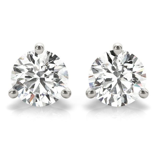1/2 ct tw Round Lab Grown Diamond Earrings in 14K White Gold