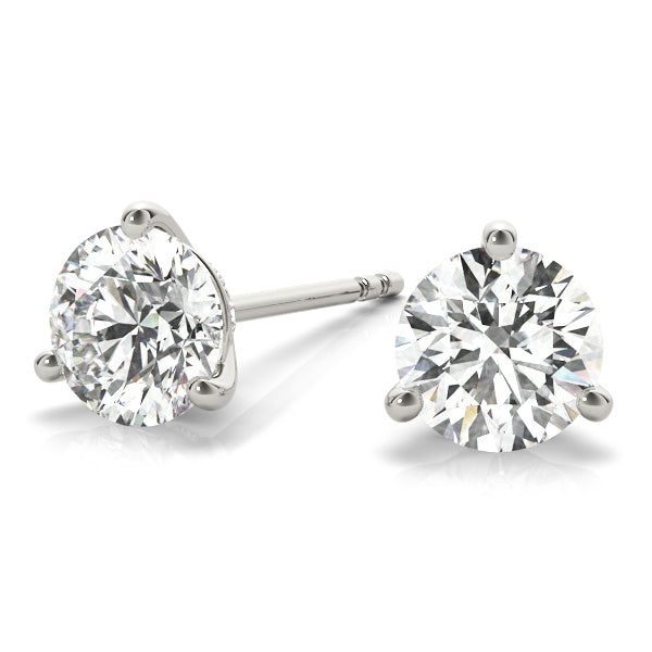 1/2 ct tw Round Lab Grown Diamond Earrings in 14K White Gold