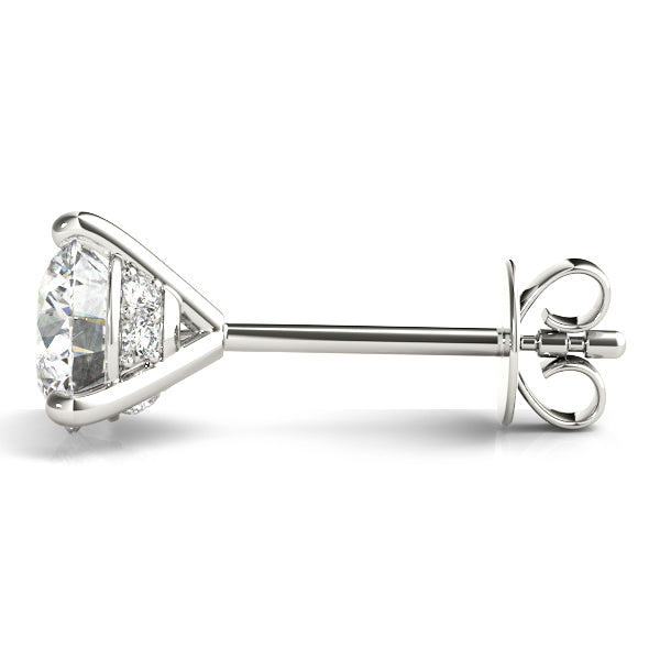 1/2 ct tw Round Lab Grown Diamond Earrings in 14K White Gold