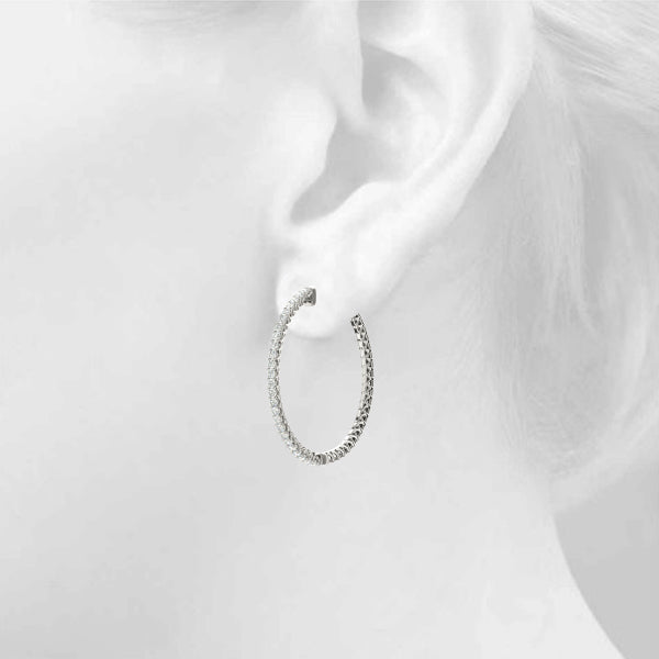 1 ct tw Lab Grown Diamond Earrings in 14K White Gold