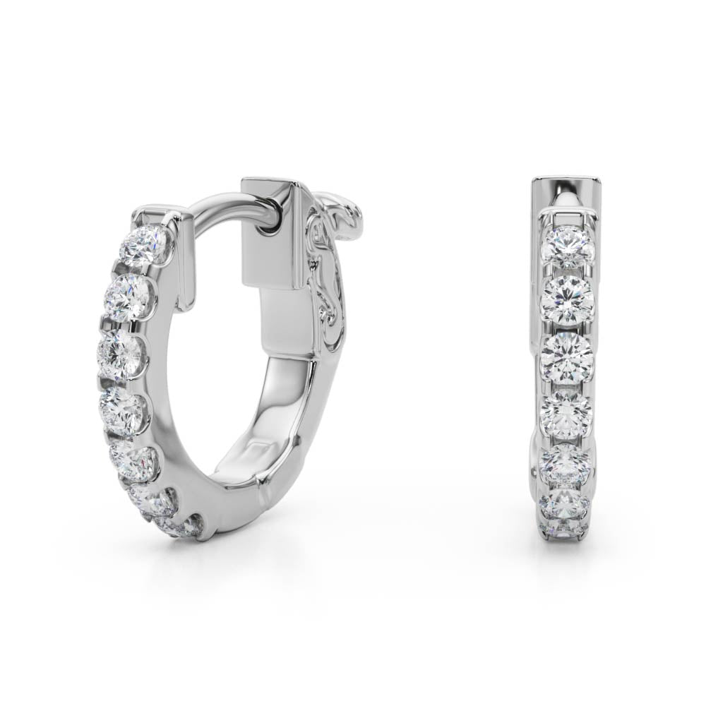 1/8 ct tw Lab Grown Diamond Earrings in 14K White Gold