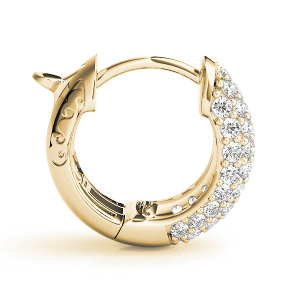 3/8 ct tw Lab Grown Diamond Pavé Earrings in 14K Yellow Gold