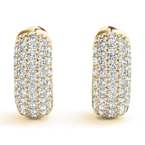 3/8 ct tw Lab Grown Diamond Pavé Earrings in 14K Yellow Gold