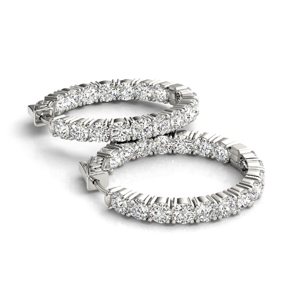 6 1/2 ct tw Lab Grown Diamond Earrings in 14K White Gold