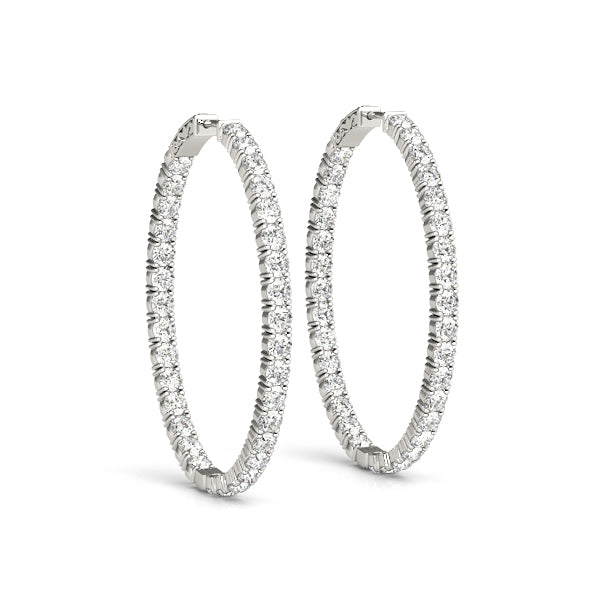 2 3/4 ct tw Lab Grown Diamond Earrings in 14K White Gold