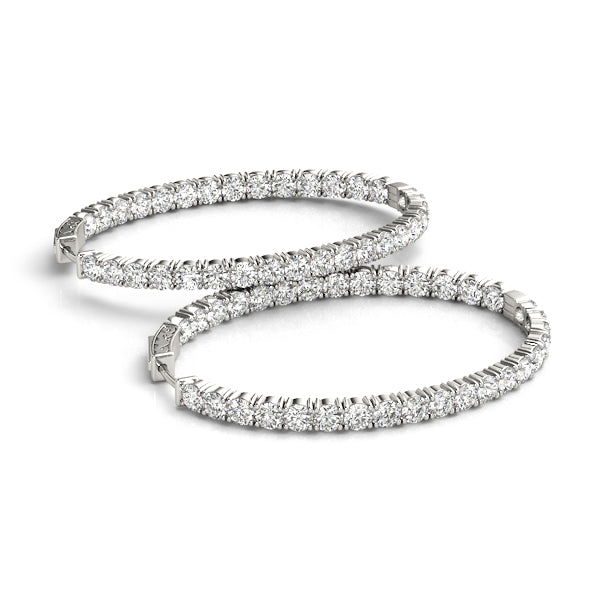 2 3/4 ct tw Lab Grown Diamond Earrings in 14K White Gold