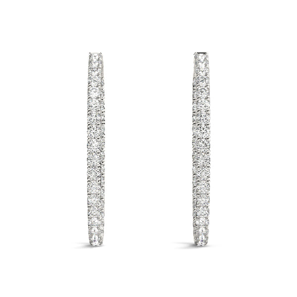 2 3/4 ct tw Lab Grown Diamond Earrings in 14K White Gold