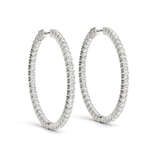 1/2 ct tw Lab Grown Diamond Earrings in 14K White Gold