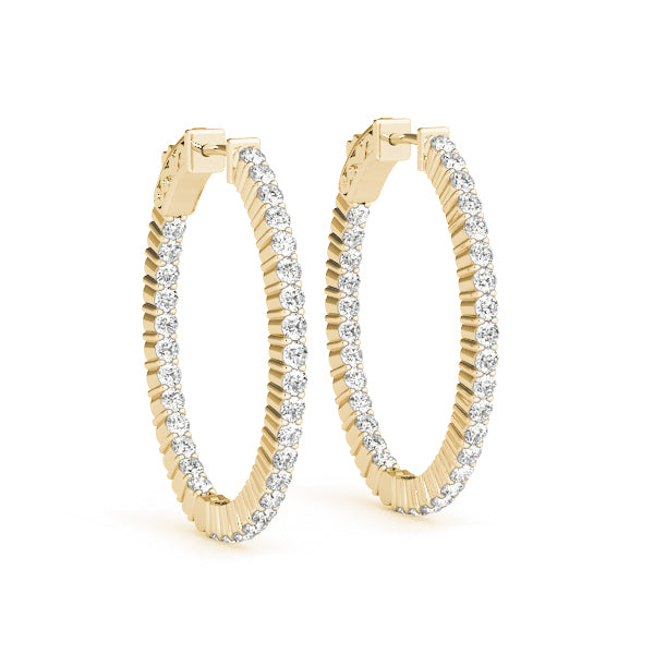 2 5/8 ct tw Lab Grown Diamond Earrings in 14K Yellow Gold