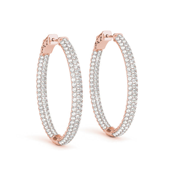 1 ct tw Lab Grown Diamond Pavé Earrings in 14K Rose Gold