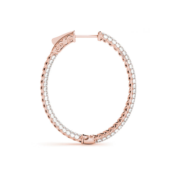 1 ct tw Lab Grown Diamond Pavé Earrings in 14K Rose Gold