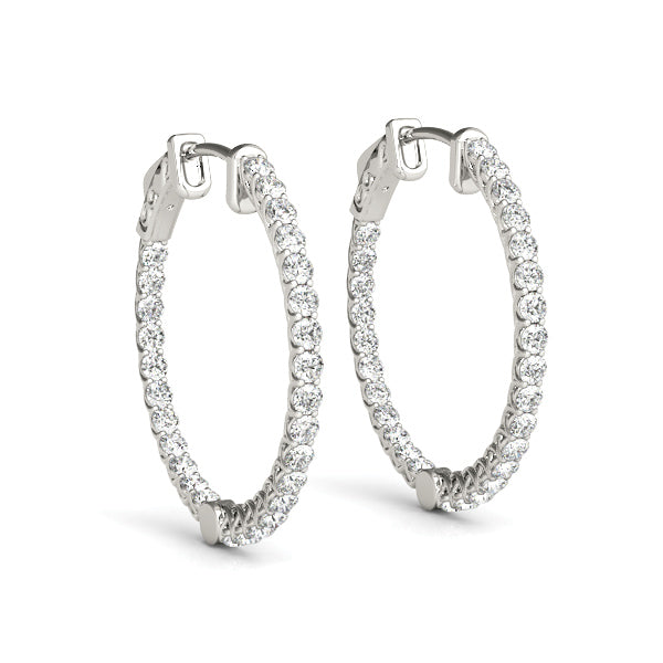 3/4 ct tw Lab Grown Diamond Earrings in 14K White Gold