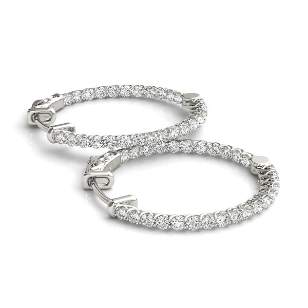 3/4 ct tw Lab Grown Diamond Earrings in 14K White Gold