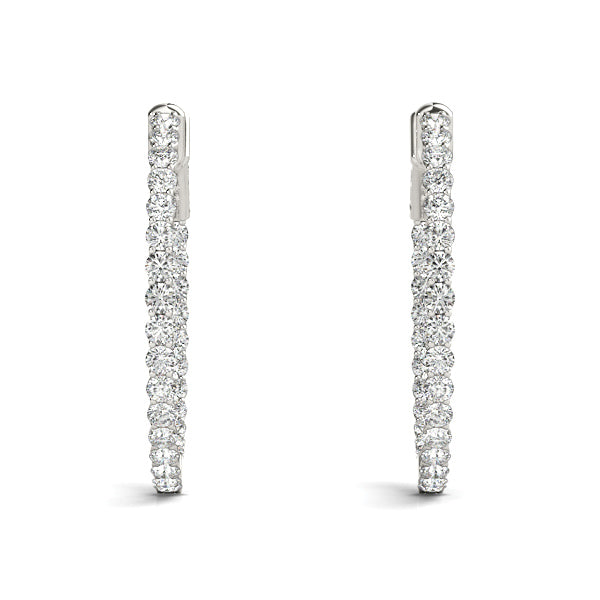 3/4 ct tw Lab Grown Diamond Earrings in 14K White Gold