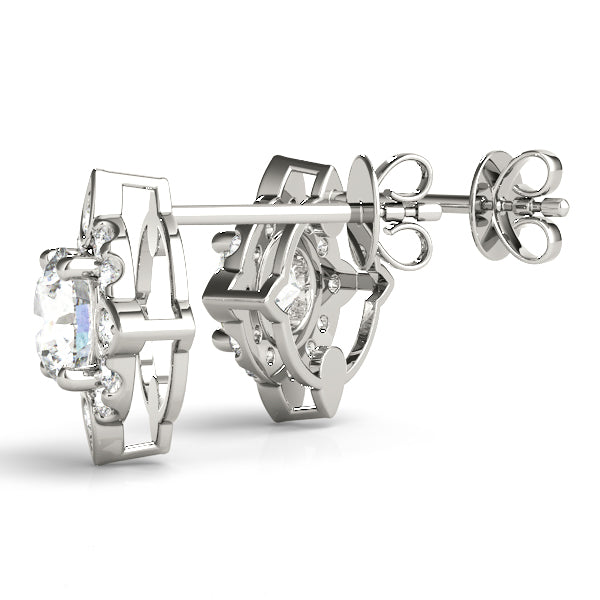 5/8 ct tw Round Lab Grown Diamond Earrings in 14K White Gold