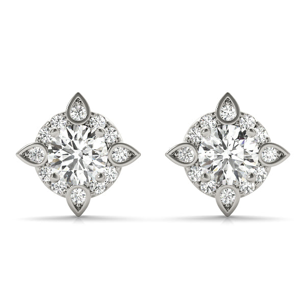 5/8 ct tw Round Lab Grown Diamond Earrings in 14K White Gold