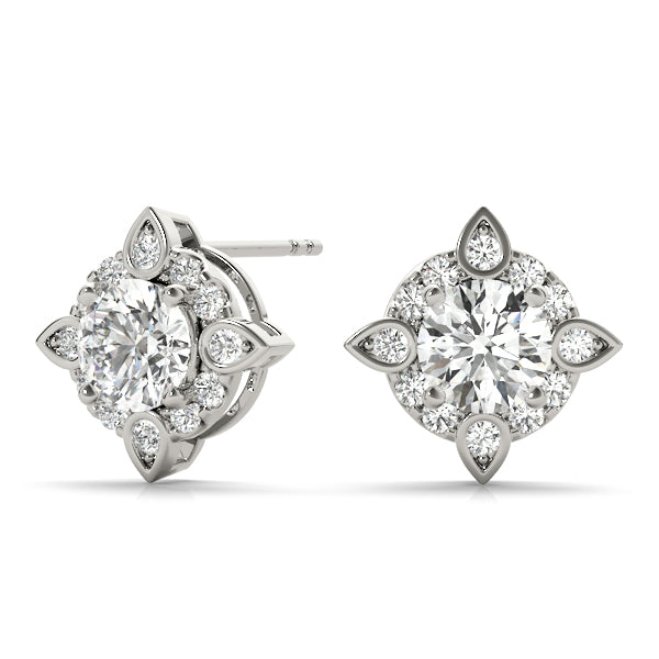 5/8 ct tw Round Lab Grown Diamond Earrings in 14K White Gold