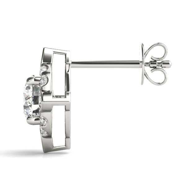 5/8 ct tw Round Lab Grown Diamond Earrings in 14K White Gold