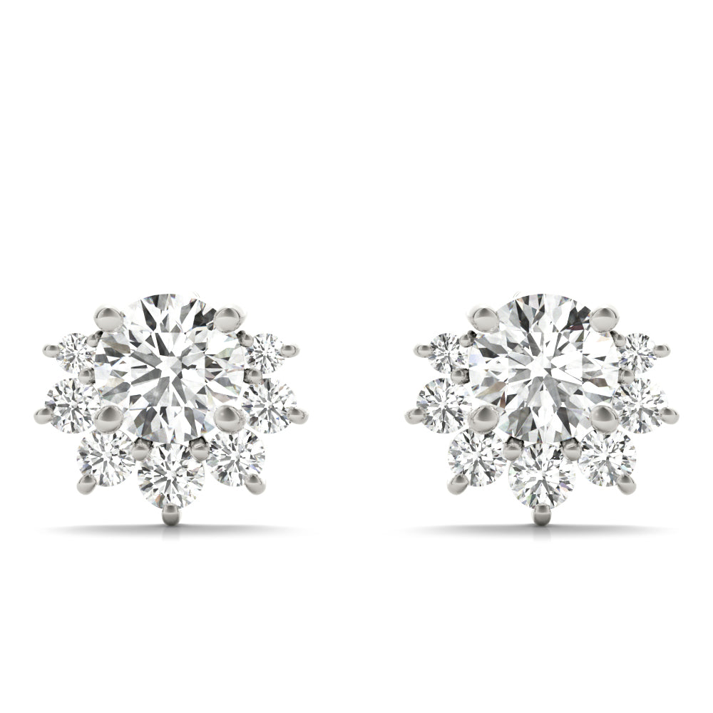 1/3 ct tw Round Lab Grown Diamond Earrings in 14K White Gold