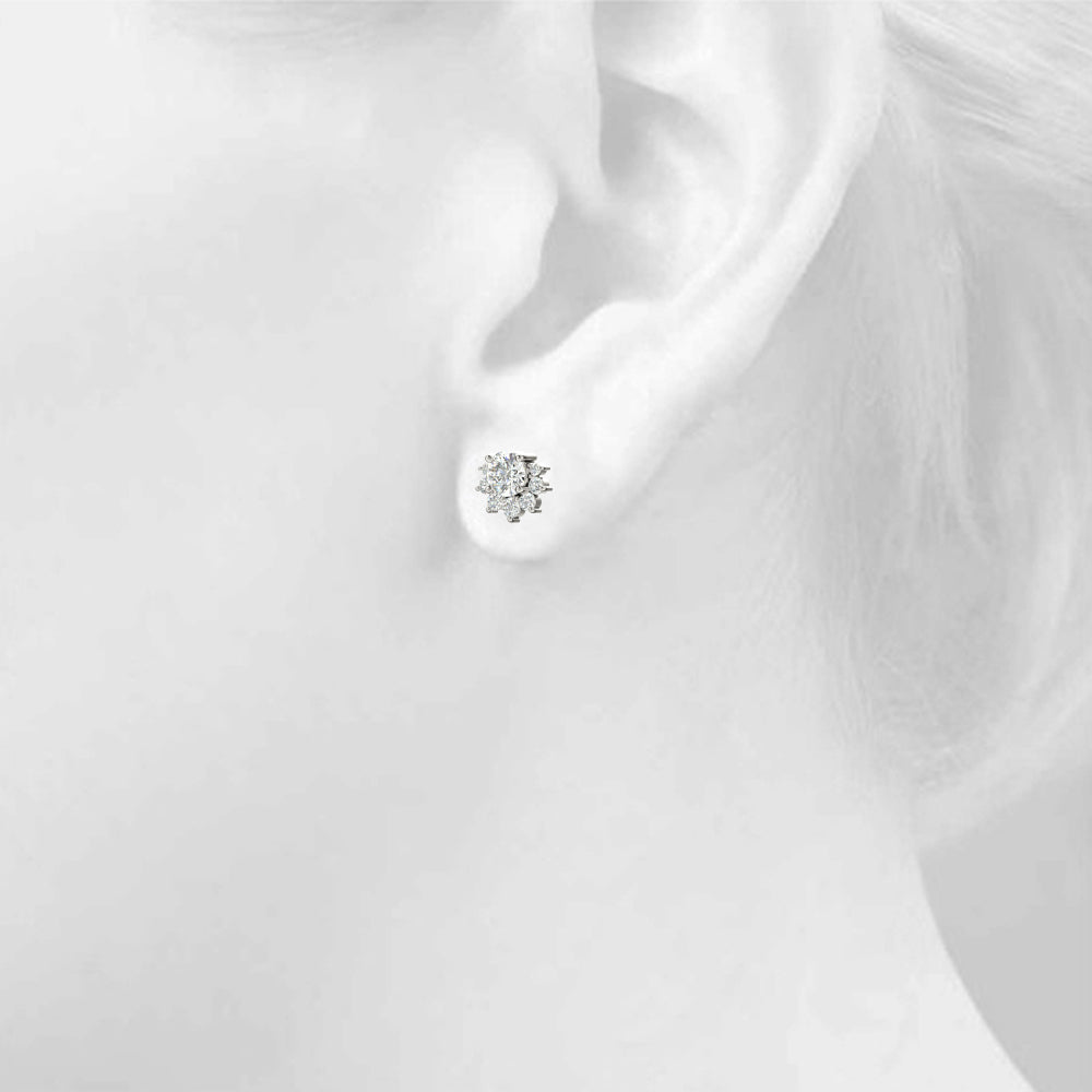 1/3 ct tw Round Lab Grown Diamond Earrings in 14K White Gold