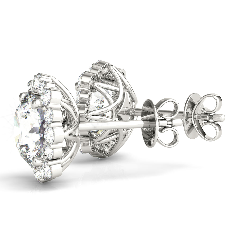 1 1/2 ct tw Round Lab Grown Diamond Earrings in 14K White Gold