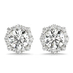 1 1/2 ct tw Round Lab Grown Diamond Earrings in 14K White Gold