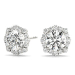 1 1/2 ct tw Round Lab Grown Diamond Earrings in 14K White Gold