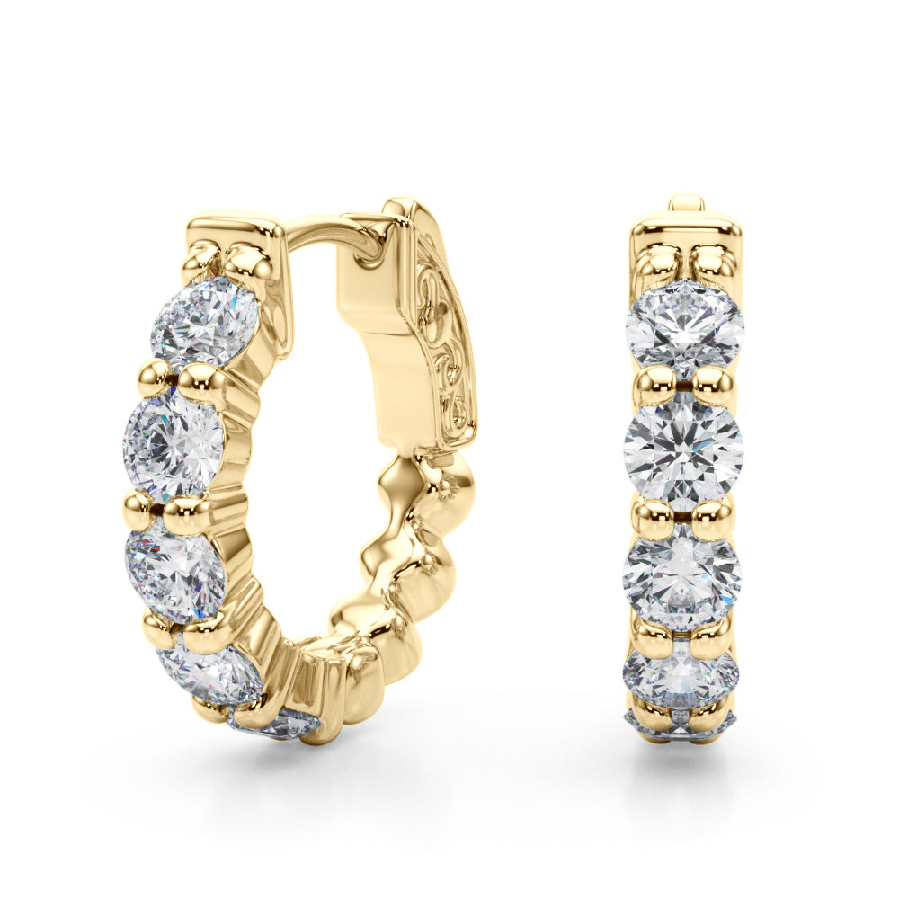 7/8 ct tw Lab Grown Diamond Earrings in 14K Yellow Gold