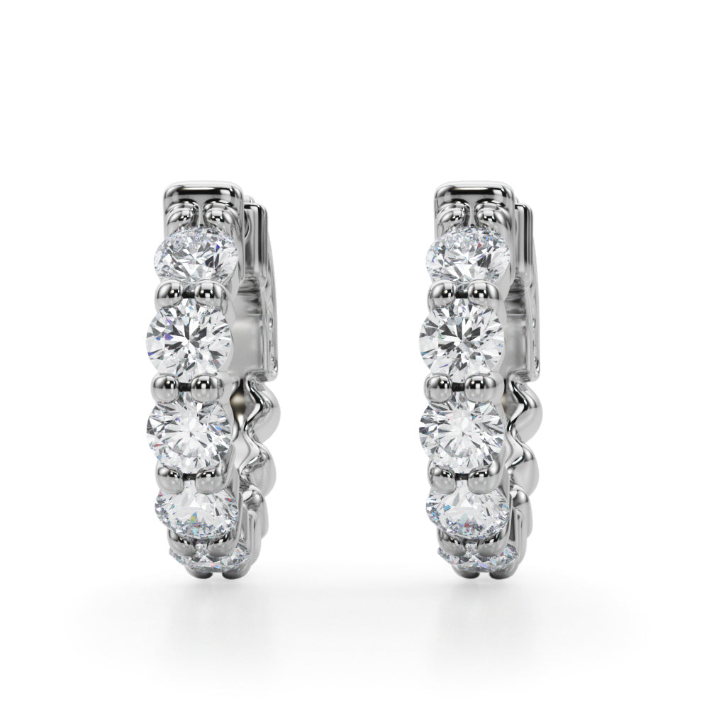 7/8 ct tw Lab Grown Diamond Earrings in 14K White Gold