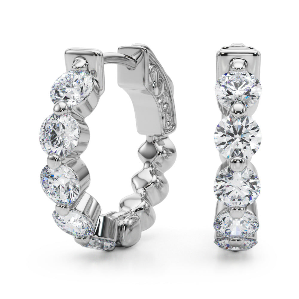 1/2 ct tw Lab Grown Diamond Earrings in 14K White Gold