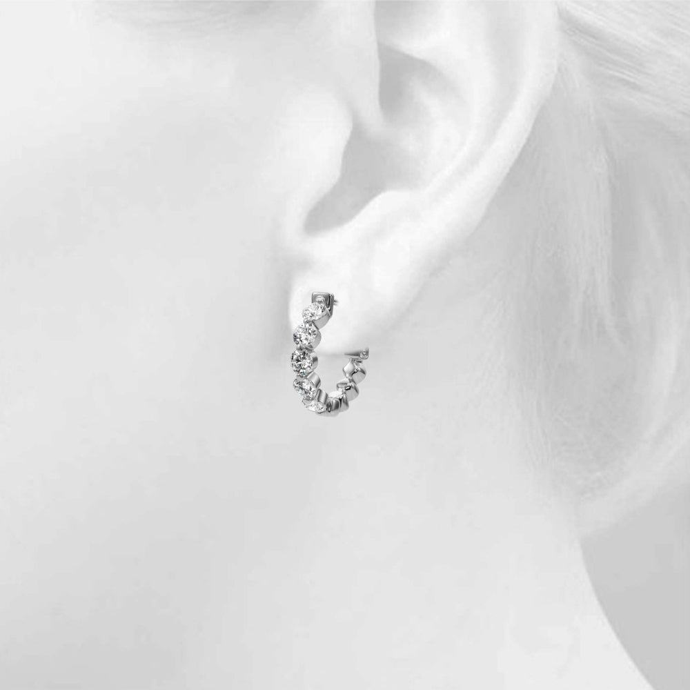 1/2 ct tw Lab Grown Diamond Earrings in 14K White Gold