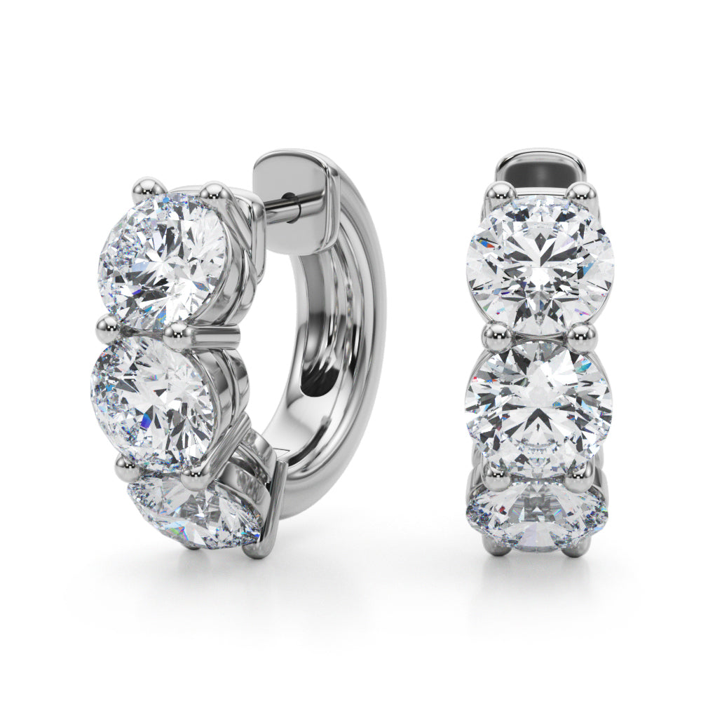 2 1/4 ct tw Lab Grown Diamond Earrings in 14K White Gold
