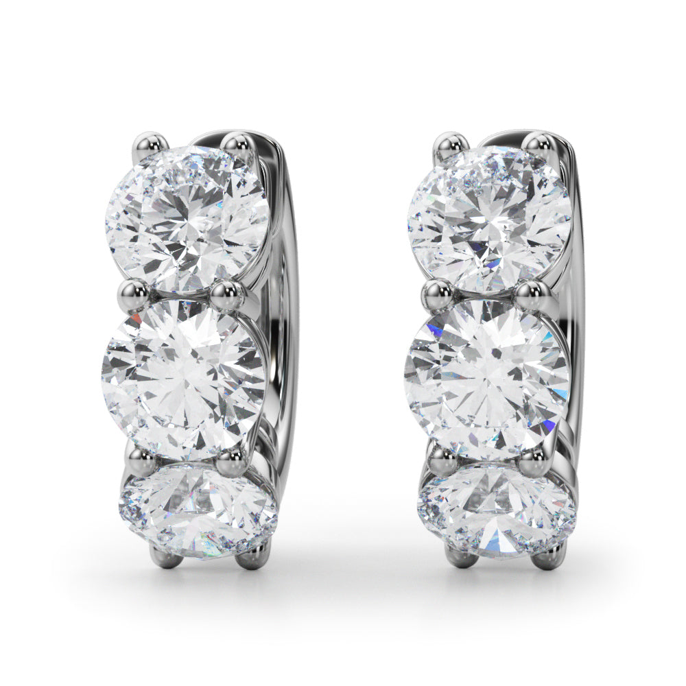 2 1/4 ct tw Lab Grown Diamond Earrings in 14K White Gold