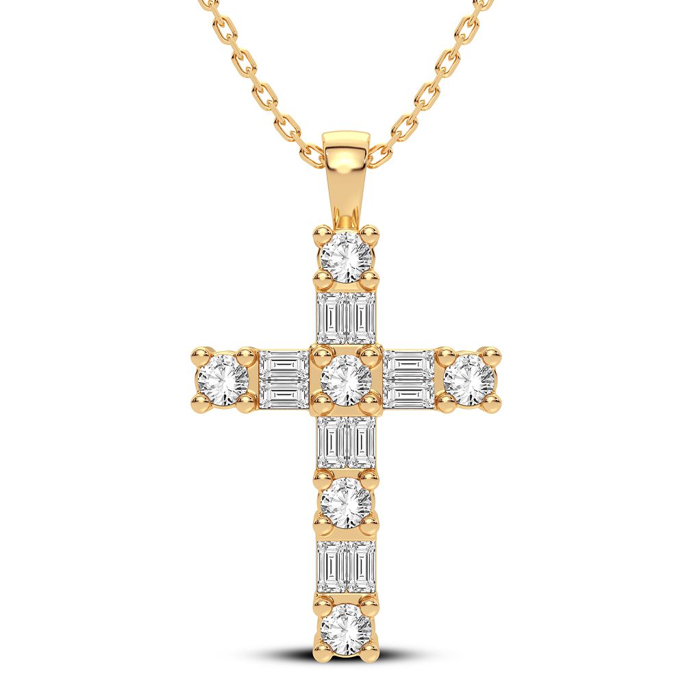 14K 0.50CT Diamond Cross Pendant - Picasso Gold & Diamond Jewelry