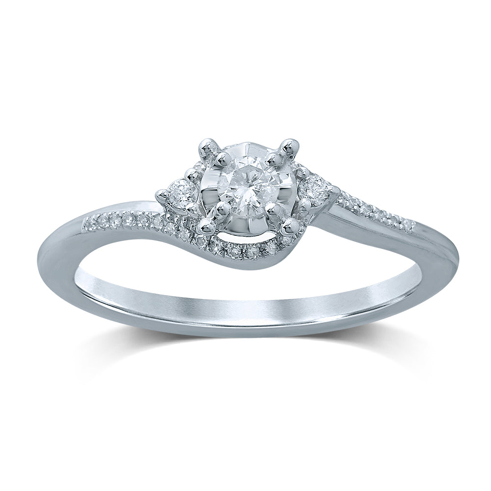 14K 0.19CT Diamond  RING - Picasso Gold & Diamond Jewelry