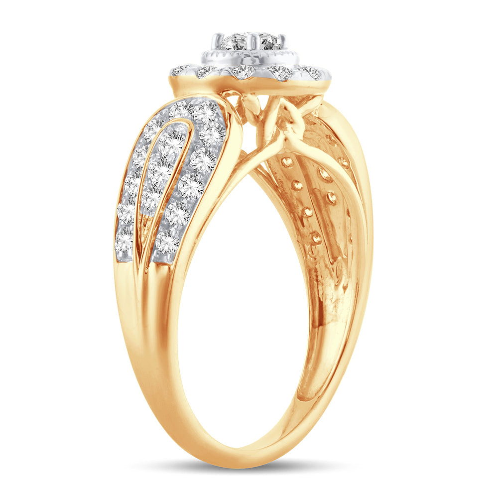 14K 1.00CT Diamond Engagement Ring - Picasso Gold & Diamond Jewelry