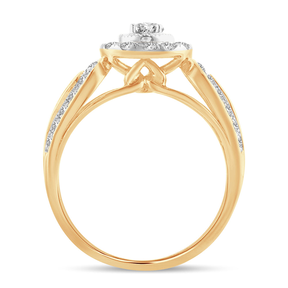 14K 1.00CT Diamond Engagement Ring - Picasso Gold & Diamond Jewelry